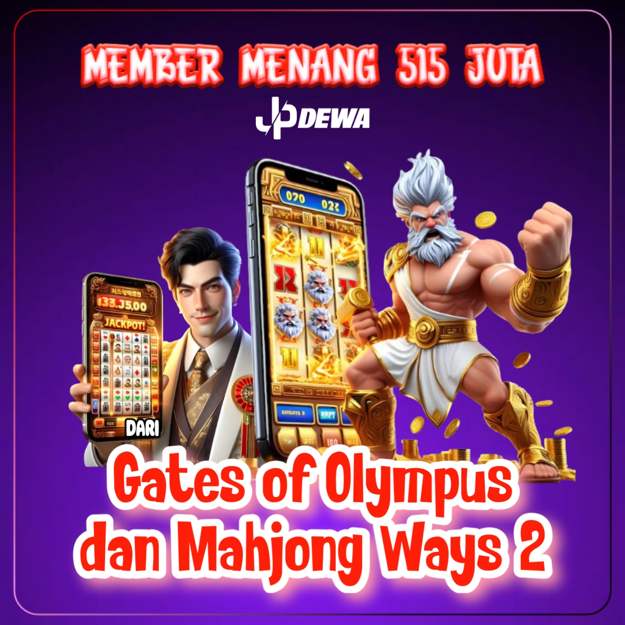 Member Menang 515 Juta dari Gates of Olympus dan Mahjong Ways 2