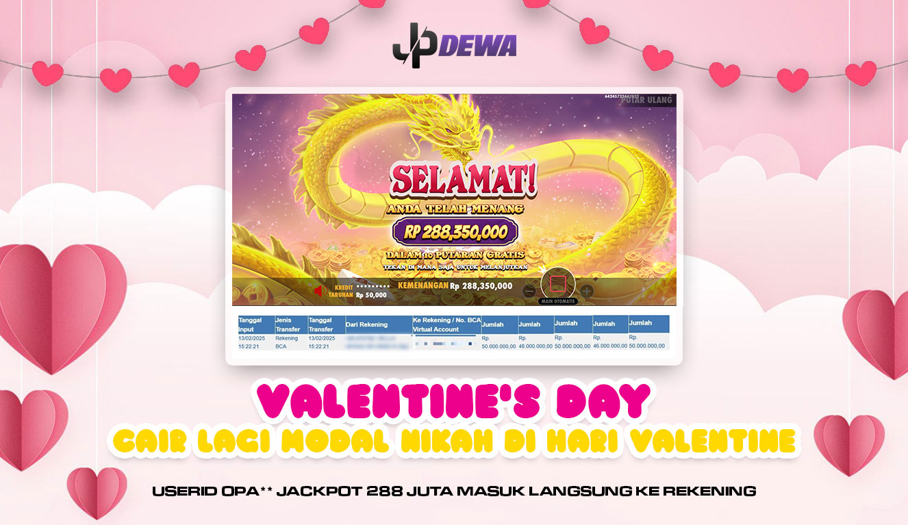 Hari Valentine Jadi Berkah! Modal Nikah Cair Lagi Berkat Jackpot 288 Juta