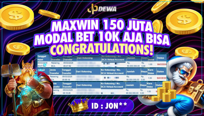 Maxwin Ratusan Juta Denga Bet 10K