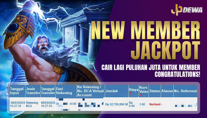 New Member Jackpot Cair Lagi di Gates of Olympus 1000