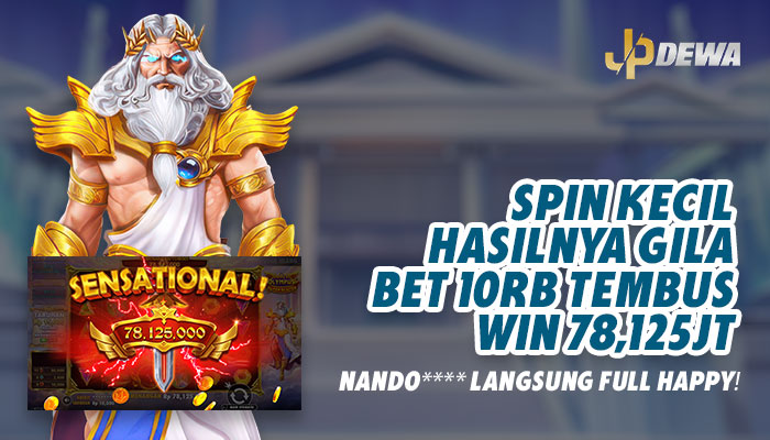 SPIN KECIL HASILNYA GILA! NANDO**** TEMBUS WIN 78,125 JUTA DI JPDEWA!